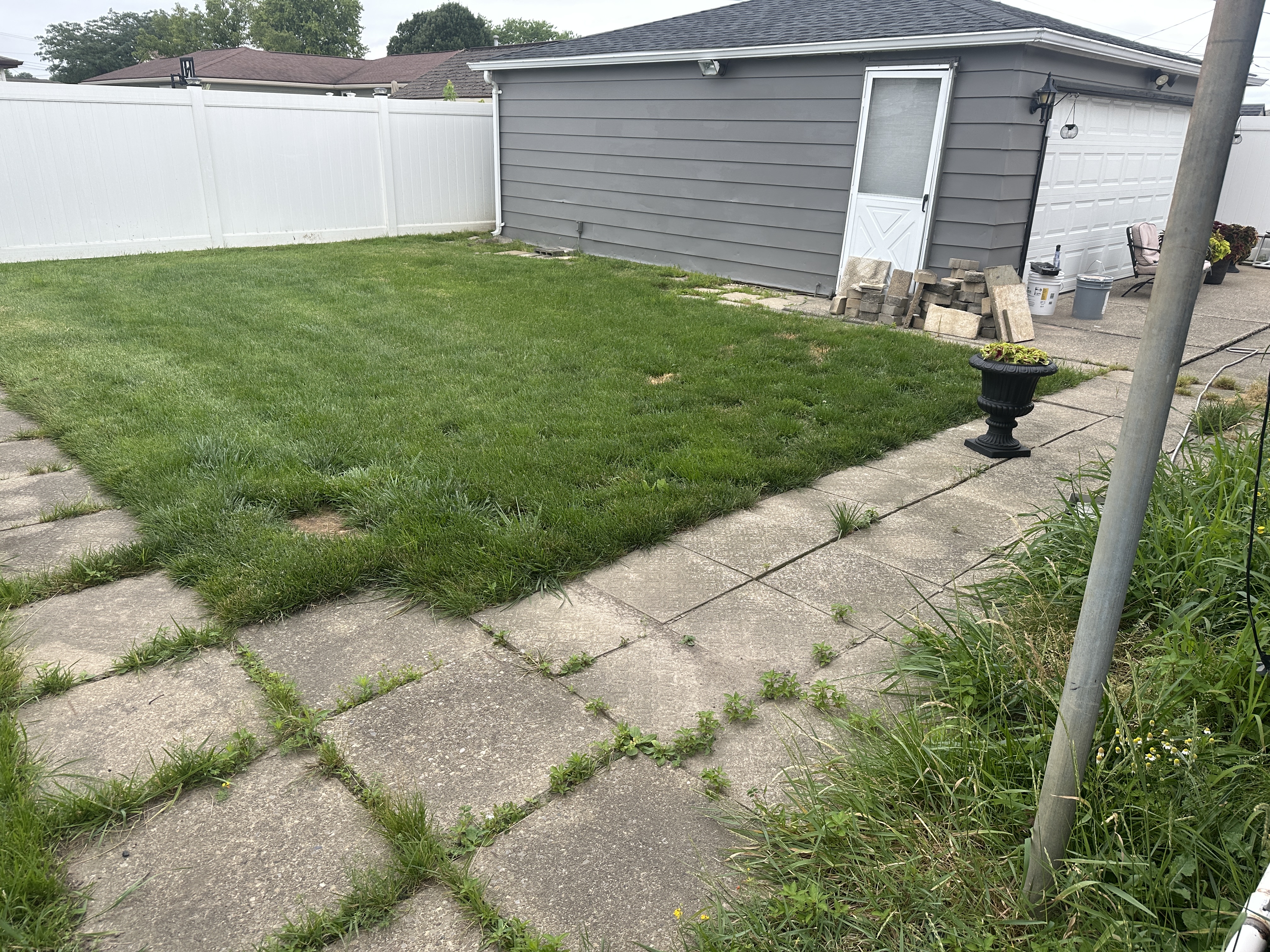 Before Rolax Landscaping seasonal cleanup transformation project in Cheektowaga, NY